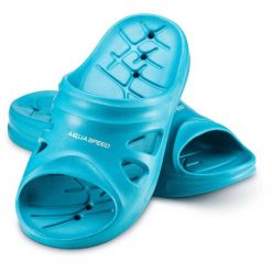 Klapki basenowe dla dorosłych Aqua Speed Florida. Niebieskie klapki damskie Aqua-Speed, bez wzorów, bez obcasa. Za 59.99 zł.