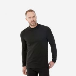 Koszulka termoaktywna narciarska męska Wedze BL 500. Czarne bielizna termoaktywna męska WED'ZE, l, bez wzorów, z elastanu. Za 59.99 zł.