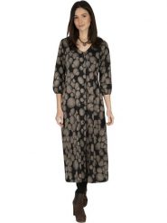 Aller Simplement Sukienka w kolorze czarno-beżowym rozmiar: 36/38. Czarne sukienki damskie Aller Simplement, bez wzorów, z bawełny, klasyczne, bez kołnierzyka, bez ramiączek, maxi, rozkloszowane. Za 107.95 zł.