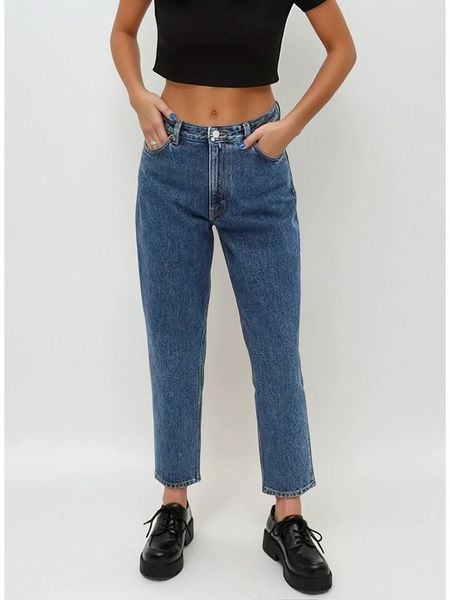 Monki Dżinsy - Regular fit - w kolorze niebieskim rozmiar: W27. Niebieskie jeansy damskie Monki, z podwyższonym stanem. Za 65.54 zł.