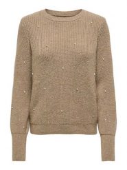 ONLY Sweter w kolorze jasnobrązowym rozmiar: M. Brązowe swetry klasyczne damskie Only, m, ze splotem, bez kołnierzyka. Za 83.22 zł.