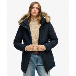 Parka z Kapturem z Sztucznym Futrem Everest od SUPERDRY. Niebieskie parki damskie Superdry., bez wzorów. W wyprzedaży za 688.60 zł.