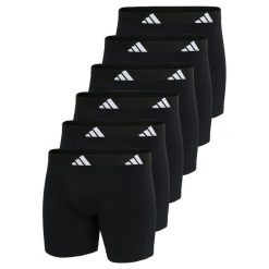 Bokserki Active Flex Cotton 6 pak. Czarne bokserki męskie Adidas, bez wzorów, z bawełny. Za 338.00 zł.