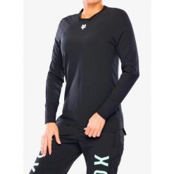 Bluza rowerowa damska Fox Defend Thermal Jersey. Czarne bluzy bez kaptura damskie FOX, z jersey. Za 439.99 zł.