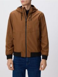 Kurtka wiatrówka z podszewką - beżowy. Brązowe kurtki męskie Reserved, l, bez wzorów, bez kaptura. Za 139.99 zł.