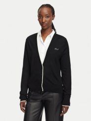 KARL LAGERFELD Kardigan B3W18038 Czarny Regular Fit. Czarne kardigany damskie Karl Lagerfeld, l, bez wzorów, z wełny. Za 779.99 zł.