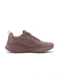 Buty sportowe Sneakersy damskie, Bobs Squad Chaos - Face Off. Brązowe buty sportowe na co dzień damskie Skechers, bez wzorów, z materiału, trekkingowe. Za 259.99 zł.