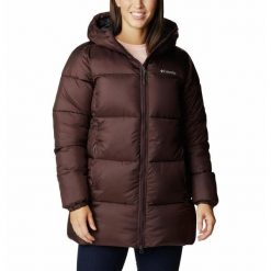 Płaszcz Puchowy Columbia Puffect Mid Hooded Jacket Damski. Brązowe kurtki damskie Columbia, s, bez wzorów, z puchu. Za 695.99 zł.
