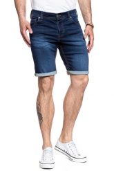 SPODENKI MUSTANG Chicago Short DENIM BLUE 1008363 5000 982. Niebieskie szorty męskie Mustang, z denimu, bez kołnierzyka. Za 169.99 zł.