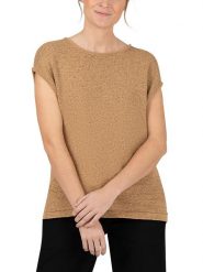 Timezone Sweter w kolorze jasnobrązowym rozmiar: M. Brązowe swetry klasyczne damskie Timezone, m, ze splotem, bez kołnierzyka. Za 70.24 zł.