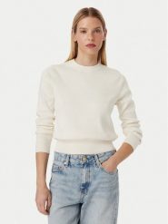 Tommy Hilfiger Sweter Full WW0WW52298 Kremowy Regular Fit. Białe swetry klasyczne damskie Tommy Hilfiger, xl, z bawełny, bez kołnierzyka. Za 529.99 zł.