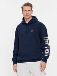 Tommy Jeans Bluza Archive DM0DM18494 Granatowy Relaxed Fit. Niebieskie bluzy bez kaptura męskie Tommy Jeans, m, z bawełny. Za 299.99 zł.