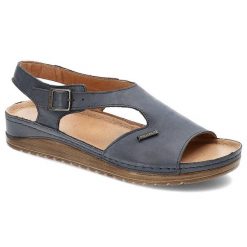 Niebieskie Sandały Pollonus Wygodne Skórzane Buty Damskie. Niebieskie sandały damskie Pollonus, bez wzorów, ze skóry, bez obcasa. Za 139.00 zł.