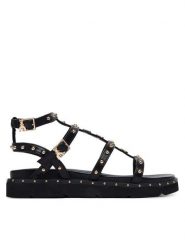 Patrizia Pepe Sandały PPJ398.31 Czarny. Czarne sandały damskie Patrizia Pepe, bez wzorów, ze skóry, bez obcasa, na płaskiej podeszwie. Za 489.99 zł.