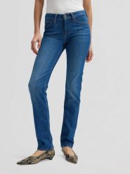 DAMSKIE SPODNIE LEE MARION AZURE WAVE 112376736. Niebieskie spodnie materiałowe damskie Lee, bez wzorów, z jeansu. Za 219.99 zł.