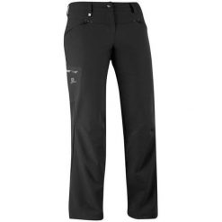 Salomon spodnie turystyczne Wayfarer Winter Pant W Black 32/R. Czarne spodnie materiałowe damskie Salomon, bez wzorów, ze skóry, sportowe. W wyprzedaży za 319.00 zł.