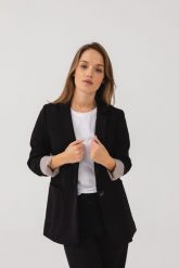 MARYNARKA NANCY CZARNA L - Flawless. Czarne marynarki i żakiety damskie Flawless, l, bez wzorów, biznesowe. Za 600.00 zł.