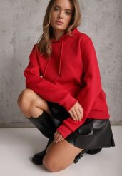 Czerwona Bluza z Kapturem i Kangurową Kieszenią z Przodu Amerie. Czerwone bluzy z kapturem damskie Renee, l, z jeansu. Za 69.99 zł.