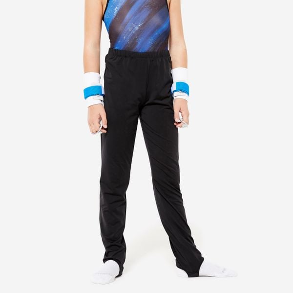 Spodnie do gimnastyki sportowej męskie Domyos. Czarne spodnie sportowe męskie DOMYOS, bez wzorów, z elastanu, sportowe. Za 69.99 zł.