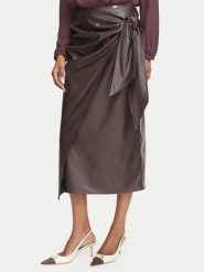 Elisabetta Franchi Spódnica z imitacji skóry GO-218-66E2-V320 Brązowy ciemny Regular Fit. Brązowe spódniczki damskie Elisabetta Franchi, bez wzorów, ze skóry. Za 1,369.00 zł.