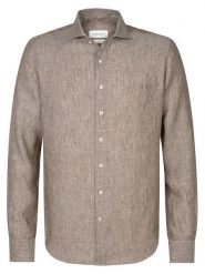 PROFUOMO Koszula - Slim fit - w kolorze szarobrązowym rozmiar: 42. Brązowe koszule męskie PROFUOMO, bez wzorów, ze lnu, bez kołnierzyka, bez ramiączek. Za 233.95 zł.