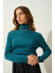 AUTHENTIC CASHMERE Kaszmirowy golf "Suzie" w kolorze niebieskim rozmiar: L. Niebieskie golfy damskie AUTHENTIC CASHMERE, l, bez wzorów, z kaszmiru, bez ramiączek. Za 741.47 zł.