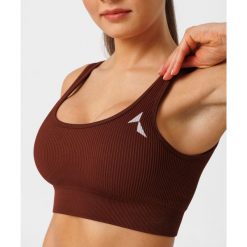 Stanik fitness cardio Carpatree Rib bezszwowy. Zielone biustonosze sportowe damskie Carpatree, bez wzorów. W wyprzedaży za 119.99 zł.