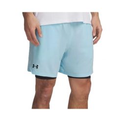 Krótki Under Armour VANISH WOVEN 2w1. Niebieskie szorty męskie Under Armour, bez wzorów, z materiału. Za 267.60 zł.
