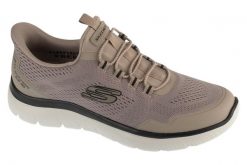 Buty sportowe Sneakersy męskie, Slip-Ins: Summits - Top Rate. Brązowe buty sportowe na co dzień męskie Skechers, z materiału, bez zapięcia, trekkingowe. Za 329.99 zł.