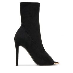 Botki DeeZee. Czarne botki damskie DeeZee, bez obcasa, na szpilce, bez zapięcia. Za 169.99 zł.