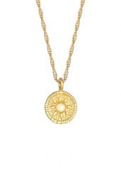 Elli Damski sznurkowy zawieszka moneta Słońce Vintage Trend w srebrze 925 Sterling Silver Naszyjniki 1 ct. Szare naszyjniki damskie Elli, srebrne. Za 293.99 zł.