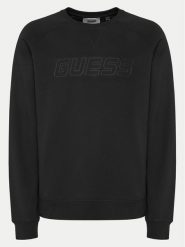 Guess Bluza Z4YQ16 KAIJ1 Czarny Regular Fit. Czarne bluzy bez kaptura męskie Guess, m, z bawełny. Za 269.99 zł.