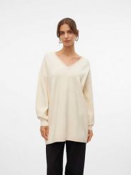 Vero Moda Sweter "Gold" w kolorze kremowym rozmiar: M. Brązowe swetry klasyczne damskie Vero Moda, m, ze splotem, bez kołnierzyka. Za 79.21 zł.