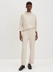 Someday Spodnie "Cisilia" w kolorze kremowym rozmiar: 40. Brązowe spodnie materiałowe damskie Someday, bez wzorów, z materiału, z podwyższonym stanem. Za 165.99 zł.