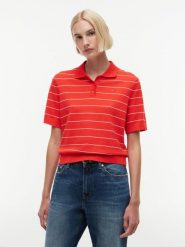 Tommy Hilfiger koszulka polo z dzianiny Kobiety Bawełna czerwony|wielokolorowy, M. Czerwone bluzki sportowe damskie Tommy Hilfiger, m, z bawełny, bez kołnierzyka, bez ramiączek. Za 409.95 zł.