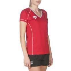Koszulka damska Arena Team Line SS Tee. Czerwone bluzki sportowe damskie Arena, xs, bez wzorów, z materiału, bez ramiączek. Za 47.60 zł.