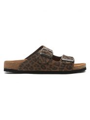 Comfortfusse Skórzane klapki w kolorze brązowo-czarnym rozmiar: 37. Brązowe klapki damskie Comfortfusse, bez wzorów, z nubiku, bez obcasa. Za 223.99 zł.