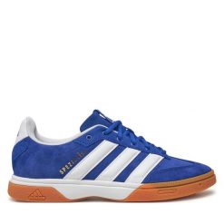 Buty halowe adidas. Niebieskie buty sportowe na co dzień męskie Adidas, bez zapięcia. Za 309.99 zł.