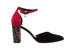 Sandały Bayla-056 9196-21-28 Czarny Czerwony, Skóra naturalna - 37. Czarne sandały damskie Bayla, bez wzorów, ze skóry, bez obcasa. W wyprzedaży za 89.10 zł.