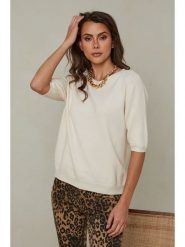 Joséfine Sweter "Kalocsa" w kolorze kremowym rozmiar: XL. Brązowe swetry klasyczne damskie Joséfine, xl, z kaszmiru, bez kołnierzyka. Za 130.99 zł.