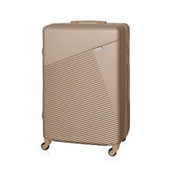Walizka podróżna BETLEWSKI BWA-053 M champagne. Brązowe walizki Betlewski, bez wzorów, z materiału. Za 269.99 zł.