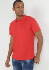 Czerwona Koszulka Polo z Krótkim Rękawem Wakeish. Czerwone koszulki polo męskie Born2be, l, bez wzorów, z tkaniny, bez ramiączek. Za 34.99 zł.
