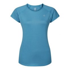 Damska koszulka z krótkim rękawem i okrągłym dekoltem Corral Active. Niebieskie t-shirty damskie Dare 2b, bez wzorów, z elastanu, bez kołnierzyka. Za 119.99 zł.