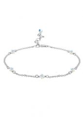 Elli Damska bransoletka na kostkę Classic z kryształami ze srebra próby 925 Sterling Silver Bransoletki na nogę 1 ct Damski. Szare bransoletki damskie Elli, srebrne. Za 249.89 zł.