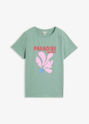 T-shirt z mieszanki bawełny. Białe t-shirty damskie bonprix, bez wzorów, z bawełny, bez kołnierzyka. Za 37.99 zł.
