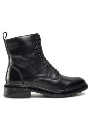 Lasocki Trzewiki WI23-LIEGI-02 Czarny. Czarne botki damskie Lasocki, ze skóry, bez obcasa, na płaskiej podeszwie, bez zapięcia. Za 299.99 zł.