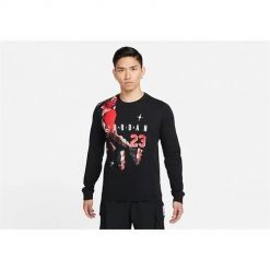 Koszulka sportowa męska Nike Air Jordan Holiday Brand. Czarne t-shirty sportowe męskie Nike, m, z bawełny, bez ramiączek. Za 273.00 zł.