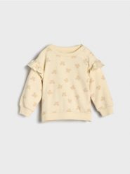 Bluza z ozobnymi falbanami - kremowy. Białe bluzy i bluzki niemowlęce Sinsay, bez wzorów, bez ramiączek, długie, bez kaptura. Za 15.99 zł.