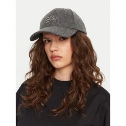 Czapka z daszkiem KARL LAGERFELD. Szare czapki z daszkiem damskie Karl Lagerfeld, bez wzorów. Za 339.99 zł.