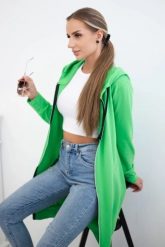 Bluza sukienkowa z kapturem jasna zielona. Zielone bluzy z kapturem damskie KESI, l, z bawełny. Za 234.40 zł.